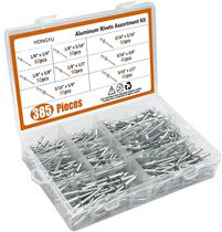 385pcs aluminum aluminum alloy opening type flat round head pumping core rivet M3 2M4 boxed suit