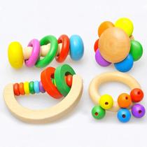 Baby hand grip with rocking bell wooden Olf musical instrument Baby Early teaching toy children Toys 0 05