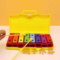 Olff percussion instrument Eight-tone bellyharmonica aluminium plate Harmonica Soundbrick Kindergarten Early Teaching Aids Color 8 Sound Brick Knocks