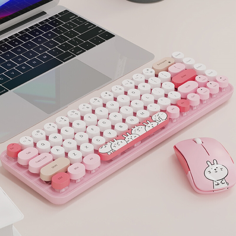 mofii摩天手无线键盘鼠标套装女生高颜值办公粉色可爱无限少女系-图0