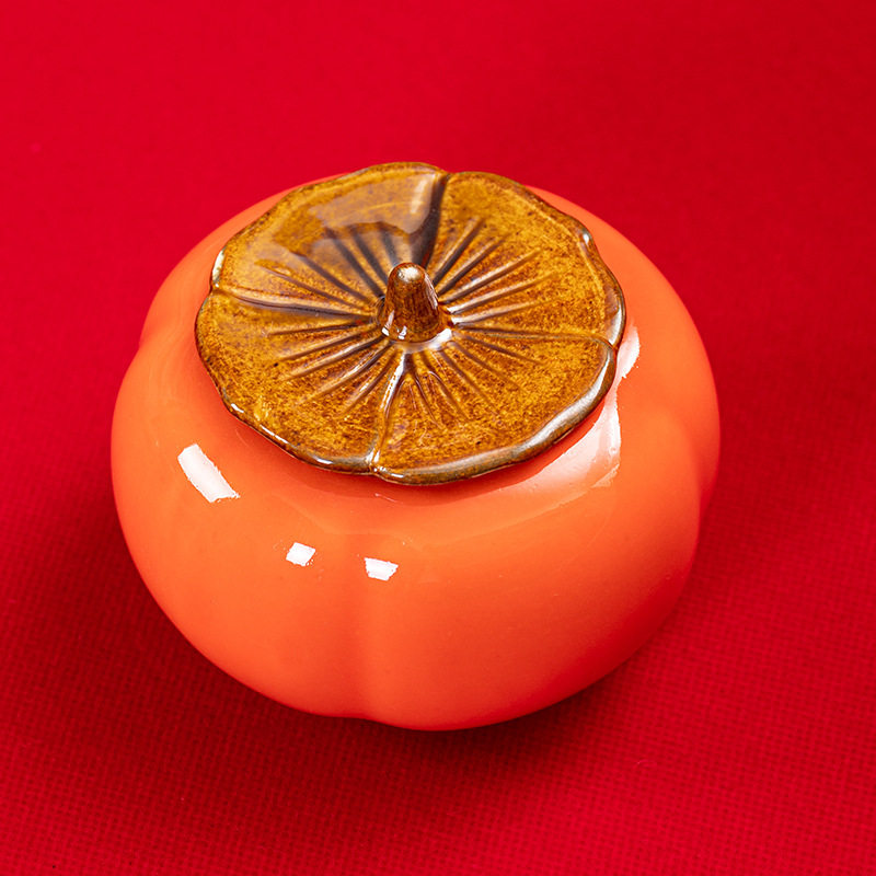 柿柿如意柿子陶瓷茶叶罐喜糖礼盒结婚寿宴伴手礼实用摆件,淘宝优惠券,粉丝福利购,淘宝优惠卷