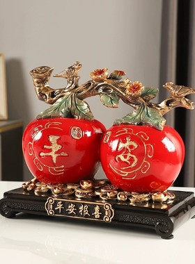 树脂祝福中式电视柜苹果摆件