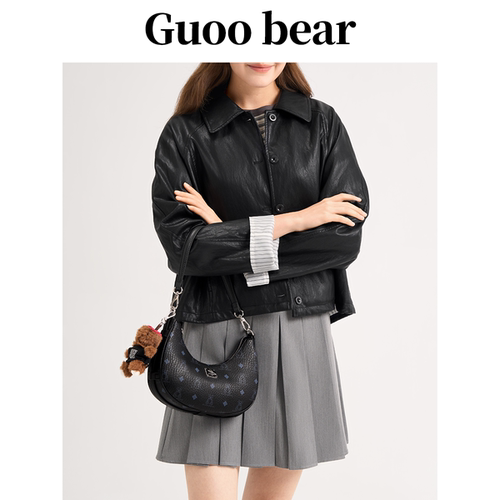 GUOOBEAR古家小熊腋下包女2026新款经典月牙包通勤简约手提斜挎包 - 图0