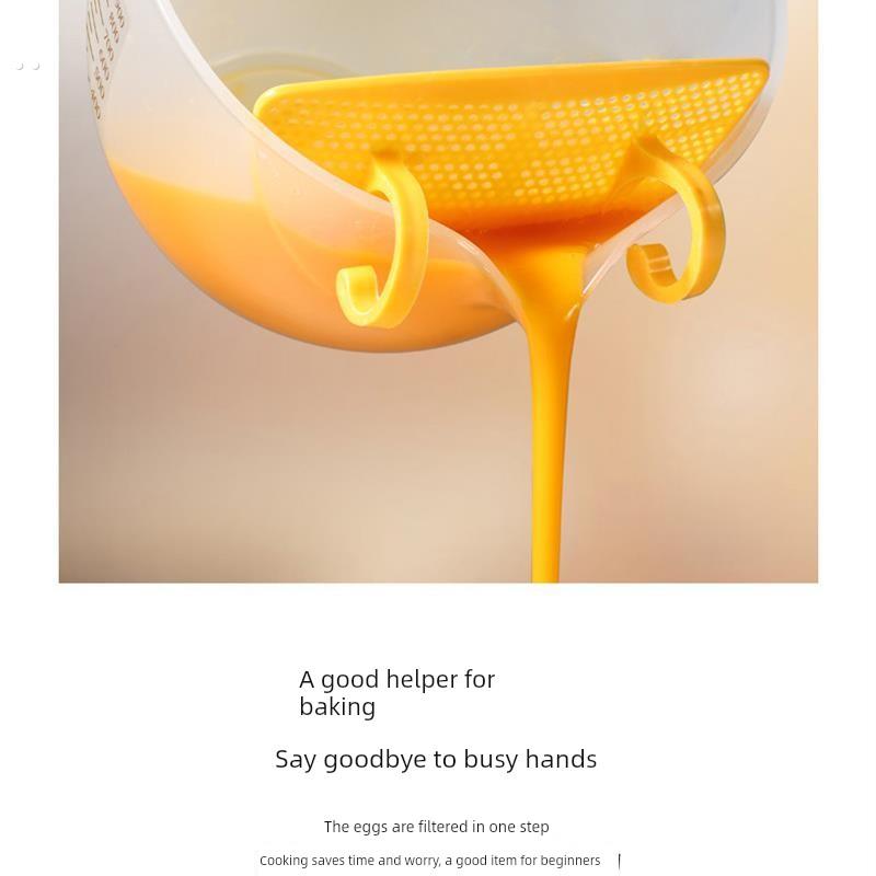 食品级过滤量杯鸡蛋液过滤碗刻度杯厨房多功能淘米挡板蛋液分离器 - 图2