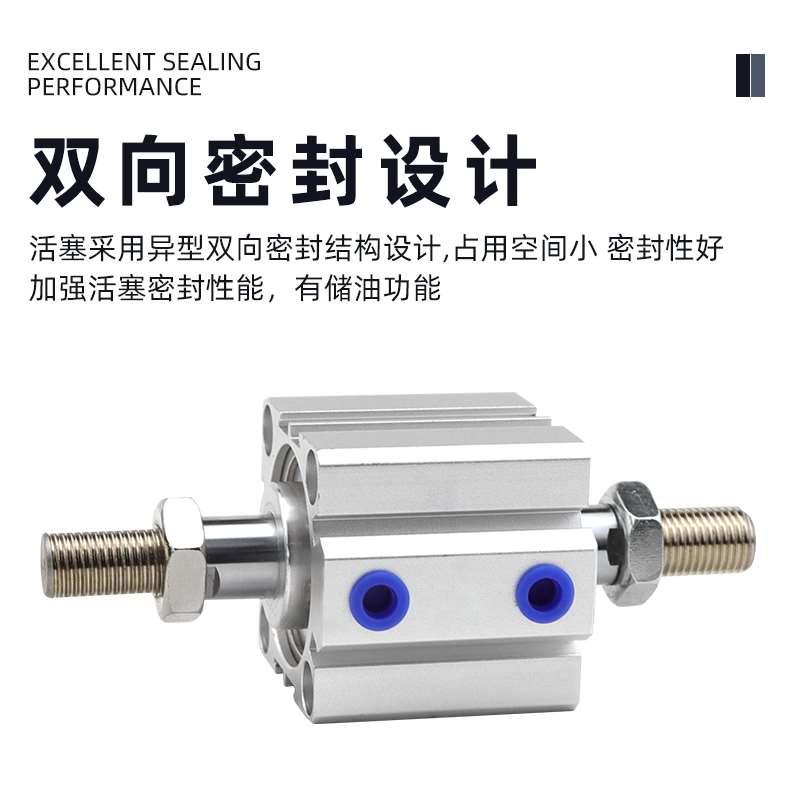 艾拉瑞尔双出薄型气缸SDAD100X5X10X15X20X25X30X35X40X45X50X75 - 图1