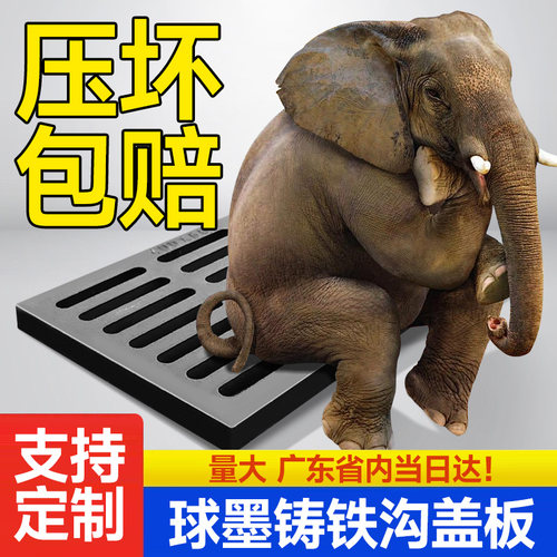球墨铸铁下水道沟盖板雨水篦子地沟阴井盖格栅车库方形排水沟盖板 - 图1