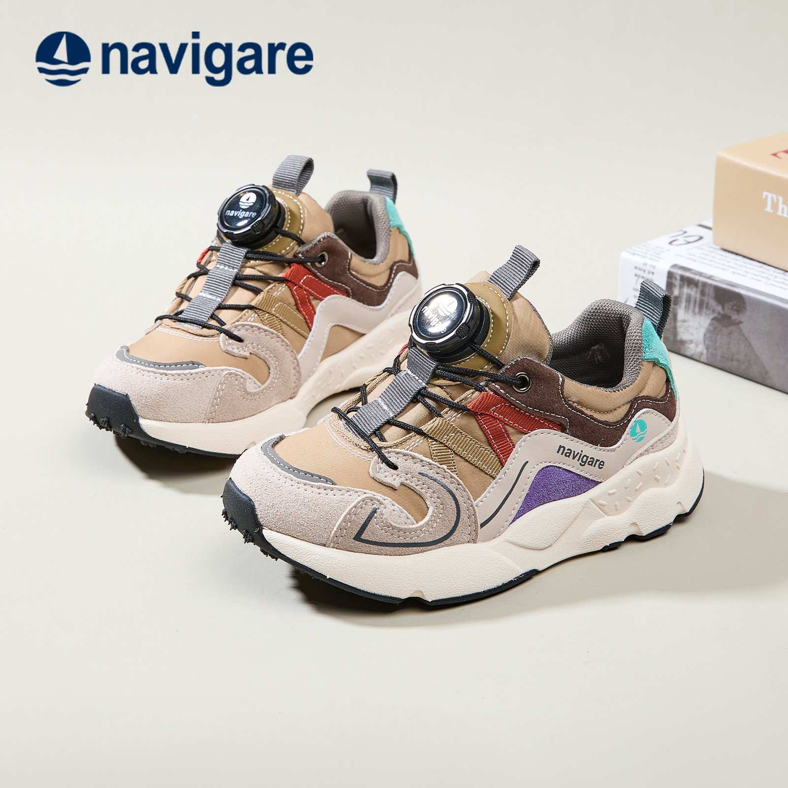 Navigare小帆船童鞋儿童运动鞋2025秋季新款男女童耐磨户外登山鞋 - 图0