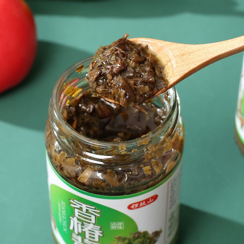 香椿酱下飯酱新鮮香椿芽醬下饭菜拌饭拌面开胃香辣酱腌菜凉拌即食-图1