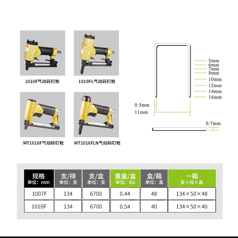 。美特10F码钉枪钉子1007F 1010F气动枪钉1006/1008汽枪钉木工U型 - 图2