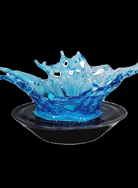 抽象别墅酒店大堂楼梯玄关透明树脂水花吊饰水滴艺术品落地大摆件