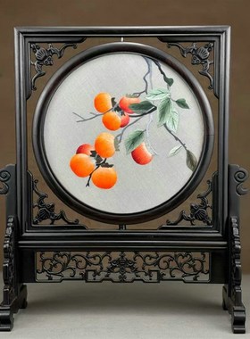 手工双面绣苏州刺绣桌面摆件中国风工艺品客厅家居装饰乔迁礼品