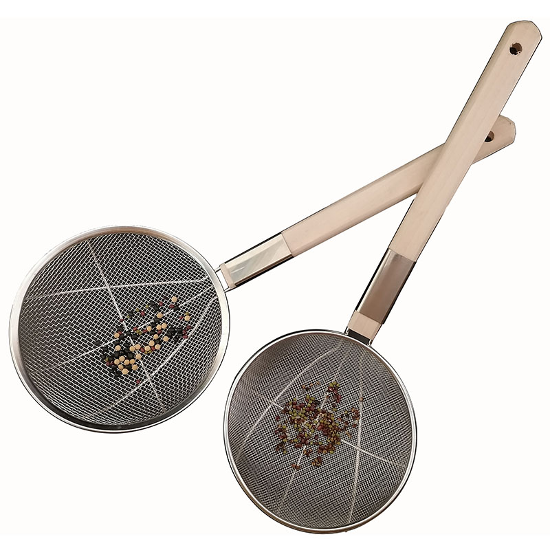 不锈钢木柄捞篱漏勺油炸过滤网大号笊篱捞面漏网厨房商用超细家用 - 图3