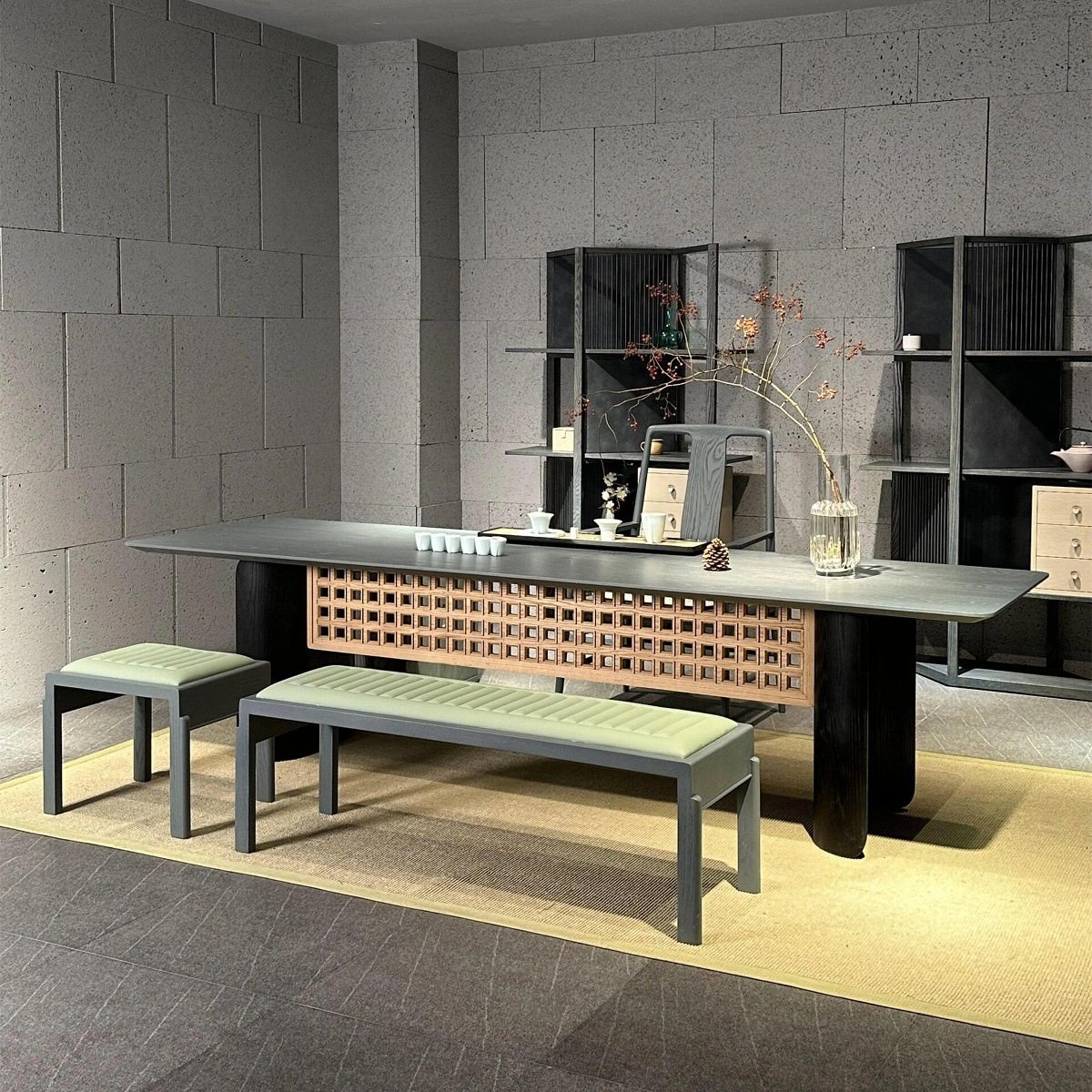 新中式茶桌椅组合现代简约实木艺术茶台民宿家用酒店办公室售楼处,淘宝优惠券,粉丝福利购,淘宝优惠卷