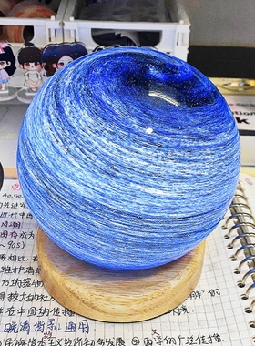 星球灯桌面摆件玻璃月球灯小夜灯氛围家居卧室毕业礼物房间装饰品