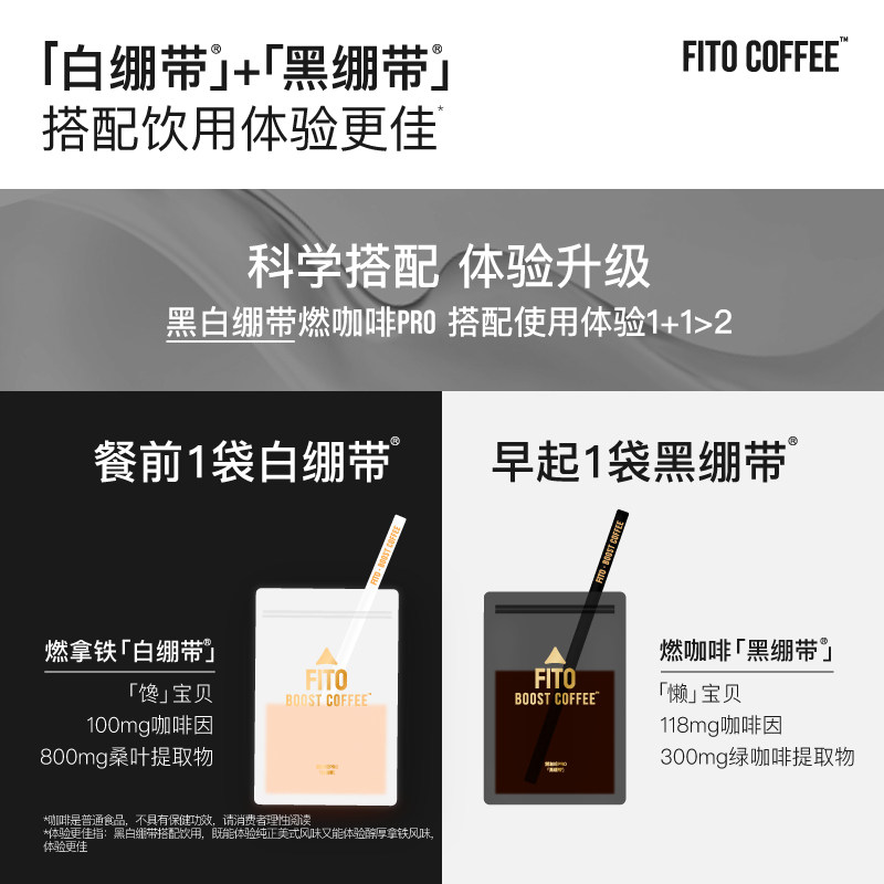 【直播专属】FITO菲途燃咖啡黑白绷带冻干咖啡速溶阿拉比卡KL,淘宝优惠券,粉丝福利购,淘宝优惠卷