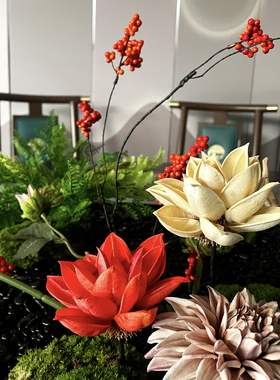 永生苔藓酒店餐桌仿真摆花高端