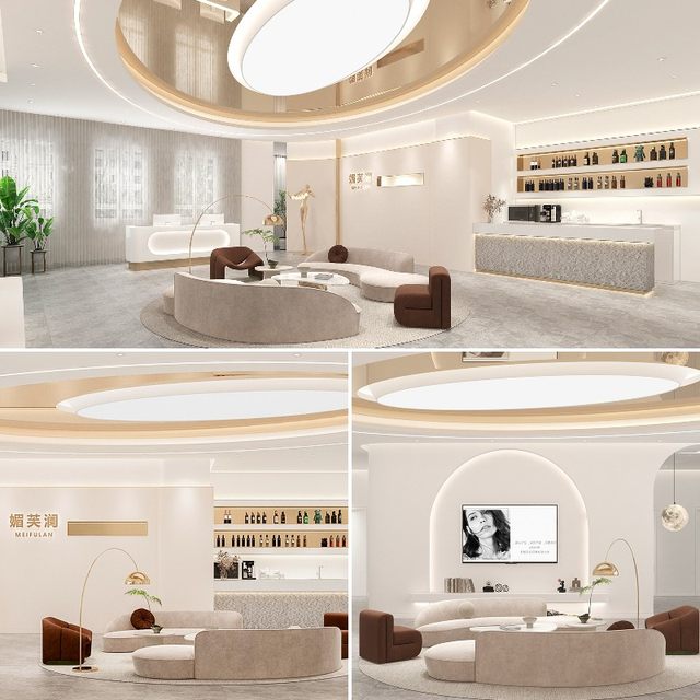 Shanghai Medical Living Beauty Salon Skin Management Nail Art and Eyelashes Shop Health Hall Physical Store Decoration Design