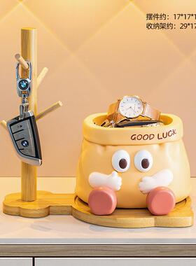 创意摆件仿纸袋树脂杂物整理玄关收纳装饰家居茶几客厅桌面摆件