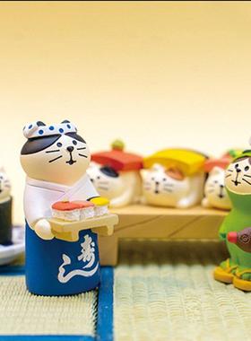 松多利寿司店桌面摆件迷你娃娃拍照道具日式猫ZAKKA礼物