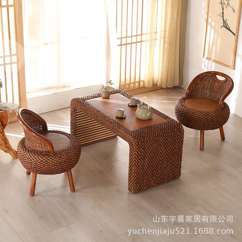 家用阳台藤椅单人靠背椅编织三件套懒人藤椅现代简约藤编小椅子,淘宝优惠券,粉丝福利购,淘宝优惠卷