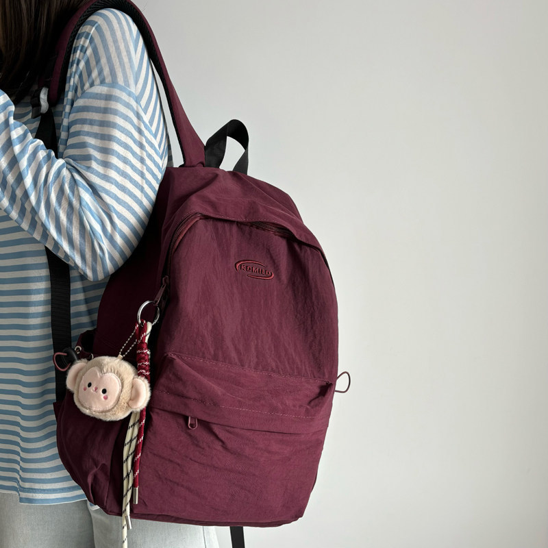 韩国书包女大学生上课包防泼水初中生高中背包纯色登山旅游双肩包,淘宝优惠券,粉丝福利购,淘宝优惠卷