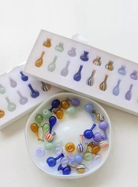 现代简单创意糖果色迷你花瓶DIY汽车内部装饰Q猫胡子储存手工迷你