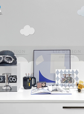 样板房间飞e行员主题儿童u房摆件男孩房桌面装饰小孩房软装相框摆