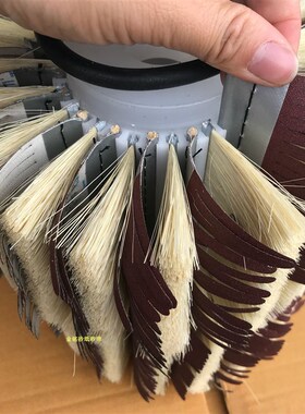 自动机棕刷砂布抛光轮 千丝轮木工鞋材砂布打磨轮抛光轮 砂带轮