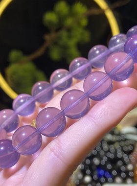 天然坦桑紫萤石手链 小清新晶体通透干净圆珠手串 厂家直供