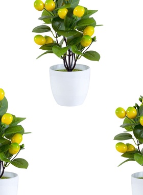 亚马逊仿真柠檬树柠檬果 仿真浆果寓意家居摆设 落地花艺绿植