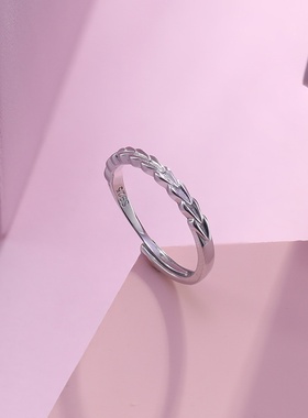 S925纯银守护之心情侣戒指对戒一对个性小众轻奢高级设计韩版