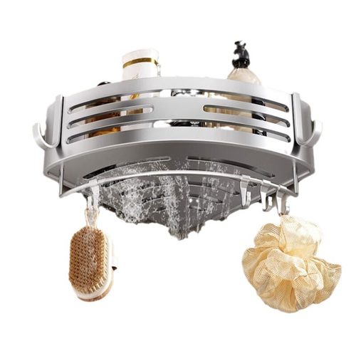 太空铝银色三角篮 免打孔亮银挂钩铝材三角篮 厂家直销收纳 - 图3