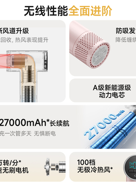 物克无线吹风机充电式宿舍必备！