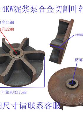 排污泵铁叶轮无堵塞泵头泥桨泵水叶轮全扬程污水泵叶轮轴径28MM孔