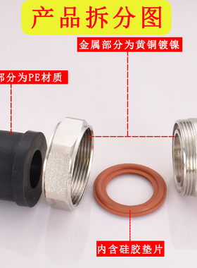 20PE25 32 40 50 63热熔水管转4分6分1.2寸1.5 2寸铜活接内丝配件