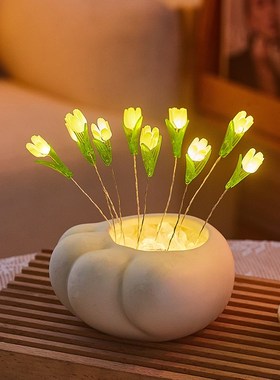 快速发货猫d爪郁金香小夜灯创意摆件暖光卧室床头灯送女生闺蜜朋