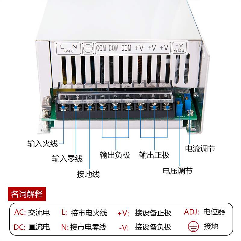 。1000W大功率开关电源S-1000-24V40a12V80a36V48V20a可调800W - 图2