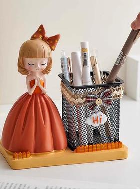 笔筒儿童女孩收纳盒轻奢高级感办公室桌面装饰摆件生日礼物六一