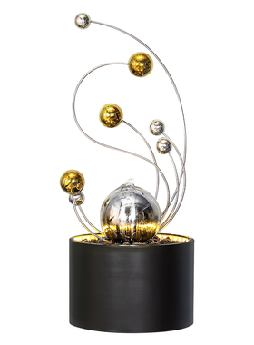 精选室内喷泉轻奢流水摆件生财圆球不锈钢铁艺桌面工艺品朋友乔迁