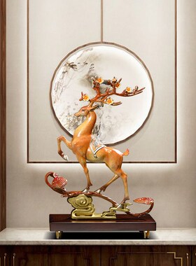 一路如意铜鹿摆件招财办公室客厅玄关装饰品乔迁新居开业礼品