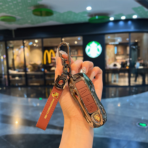 适用保时捷panamera帕拉梅拉卡宴包macan车钥匙套718taycan扣高档 - 图1