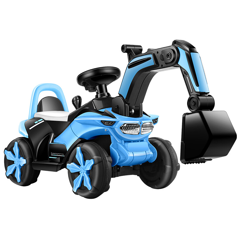 儿童挖掘机挖土机全电动工程车男孩滑行钩机玩具车可坐可骑超大号