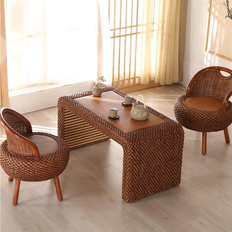 家用阳台藤椅单人靠背椅编织三件套懒人藤椅现代简约藤编小椅子,淘宝优惠券,粉丝福利购,淘宝优惠卷