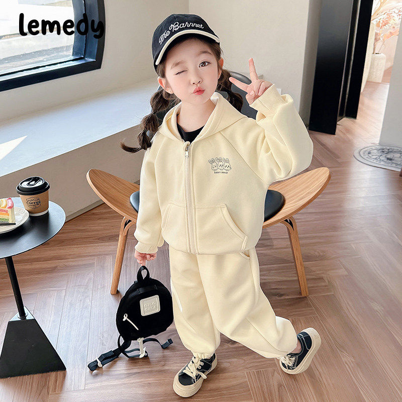 韩国Lemedy女童运动套装秋冬季2026新款儿童秋装女宝宝加绒两件套,淘宝优惠券,粉丝福利购,淘宝优惠卷