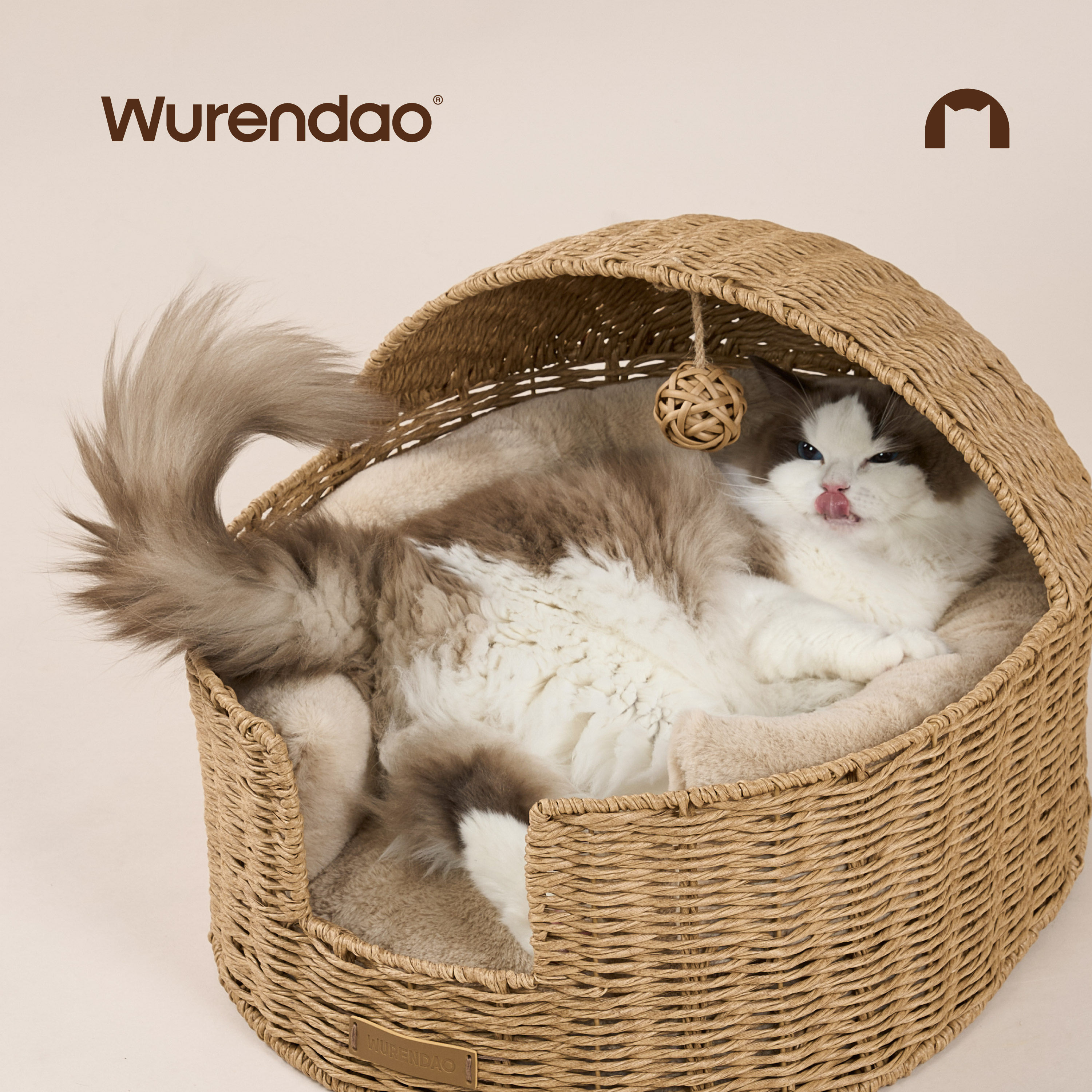 wurendao无人岛猫窝冬加厚垫子保暖绒绒时刻藤编摇篮猫窝,淘宝优惠券,粉丝福利购,淘宝优惠卷