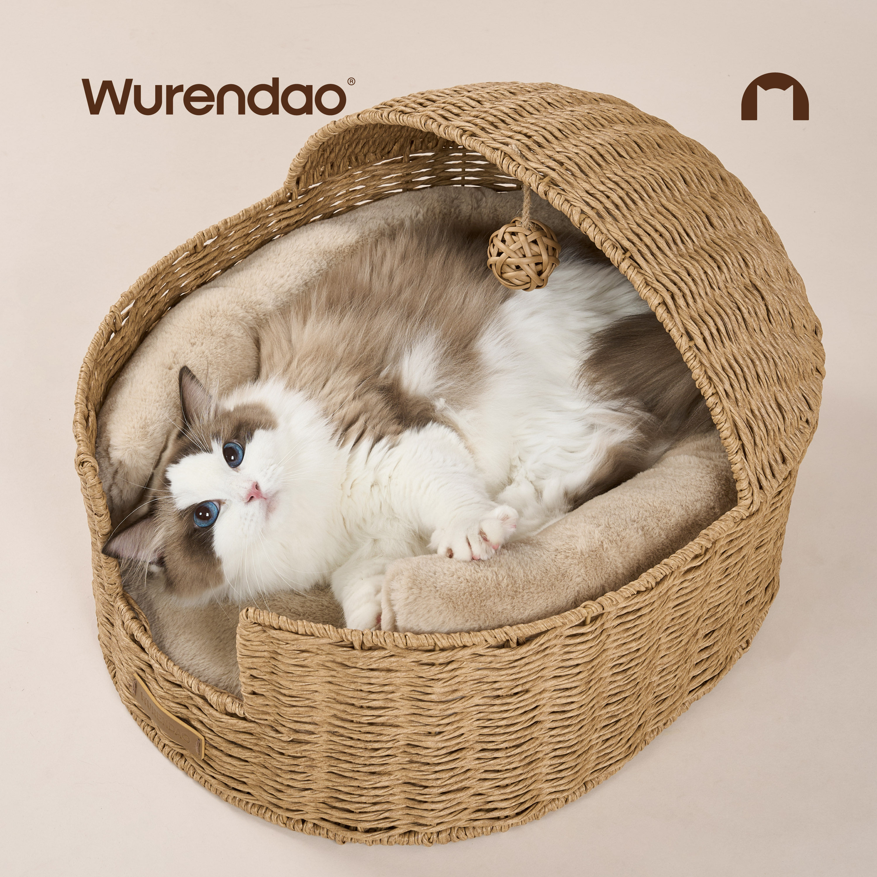 wurendao无人岛猫窝冬加厚垫子保暖绒绒时刻藤编摇篮猫窝,淘宝优惠券,粉丝福利购,淘宝优惠卷