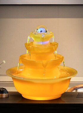 精选八方来财风水轮流水摆件循环水生财办公室茶桌凤水摆件招时来