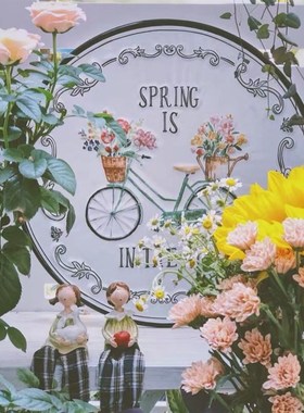 铁艺花艺花环装饰家居墙上饰品做旧花园杂货摆件