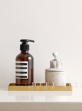 卫浴软装饰品 简约样板房家居摆件 卫生间展厅浴室柜托盘组合