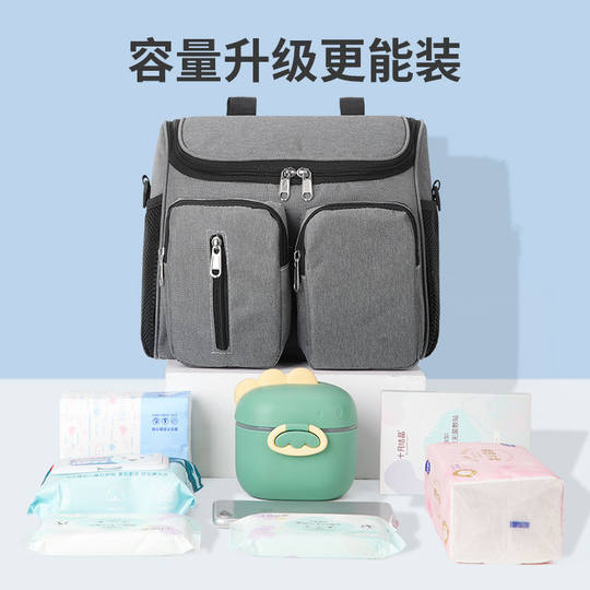 新款大容量童车推车挂包时尚多功能母婴包外出遛娃肩女妈咪包